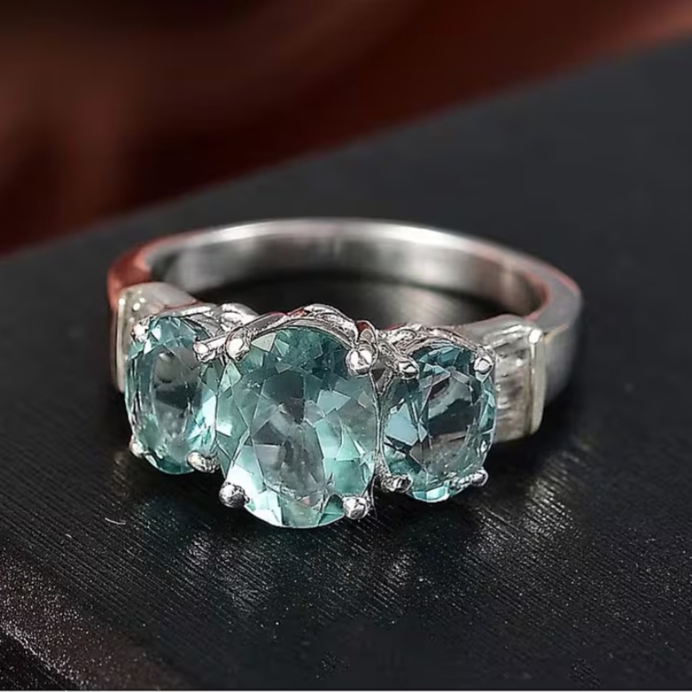 💎Dean Teal Fluorite Ocean Trilogy Ring💎
